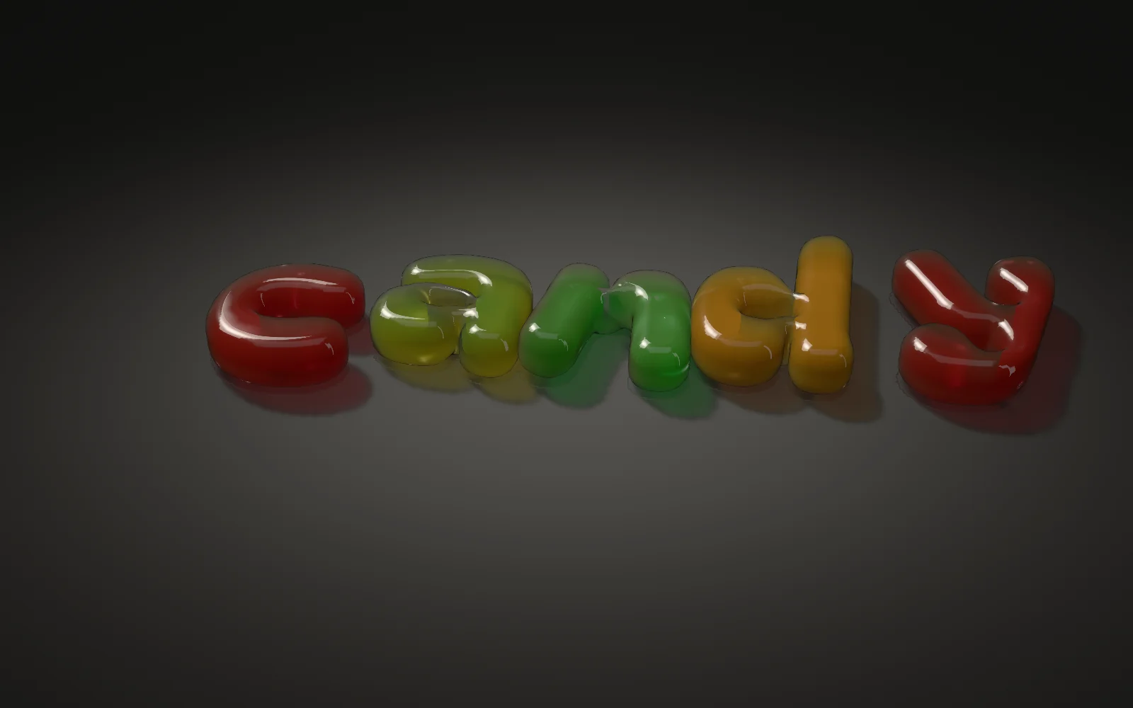 “candy”, in Bagel Fat One: fat round letters in assorted flavours